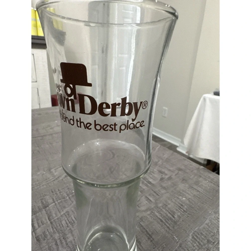 Vintage Girves Brown Derby Pilsner Glass Retro Barware 8.5 Inch‎ Tall Beer Glass